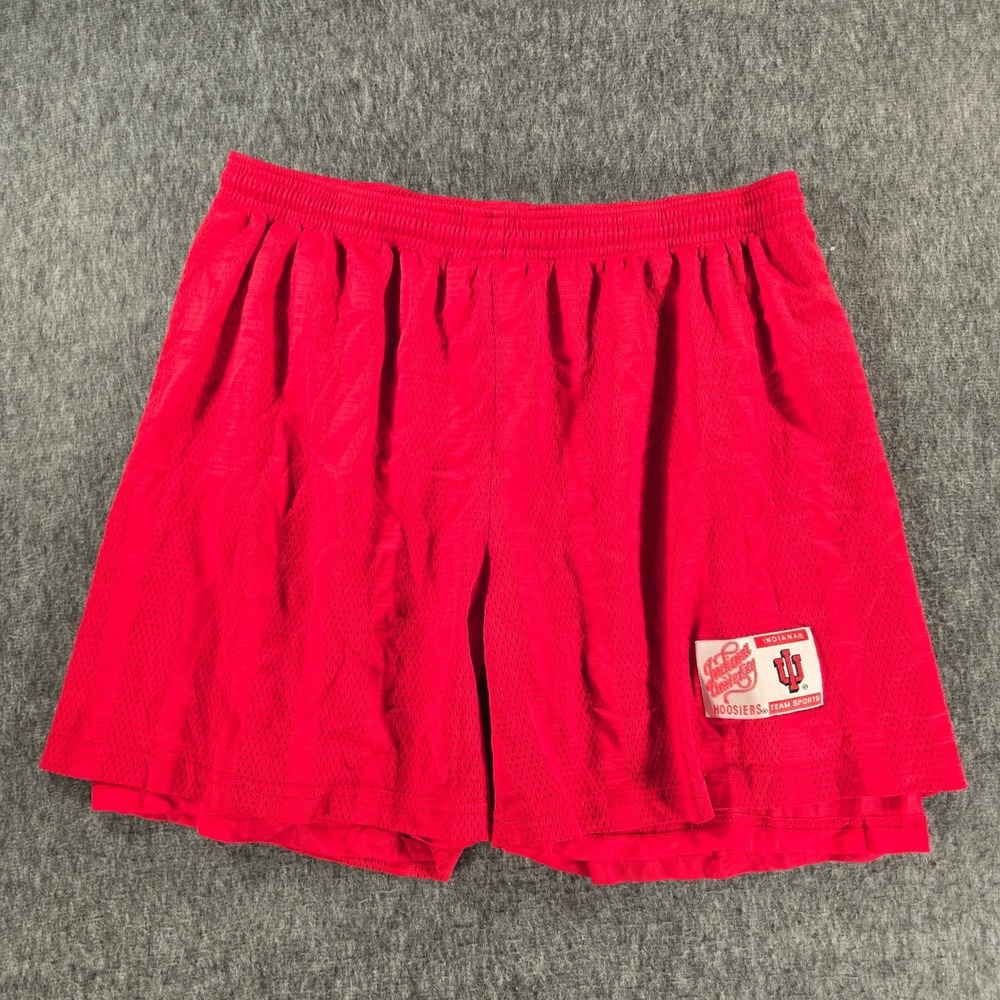 Vintage True Fan Indiana Hoosiers Shorts Mens Large Red Mesh IU NCAA
